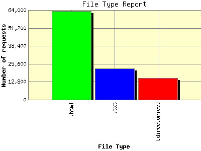 File Type Report: Number of requests by File Type.